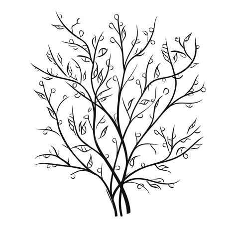 large tree twig vector outline sketch drawing tree drawing wing