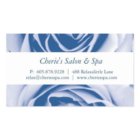 pale blue rose spa salon business card