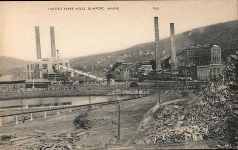 oxford paper mills rumford  postcard