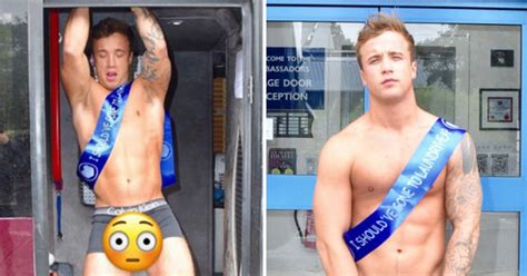 sam callahan risks indecent exposure as he bulges out of his boxers