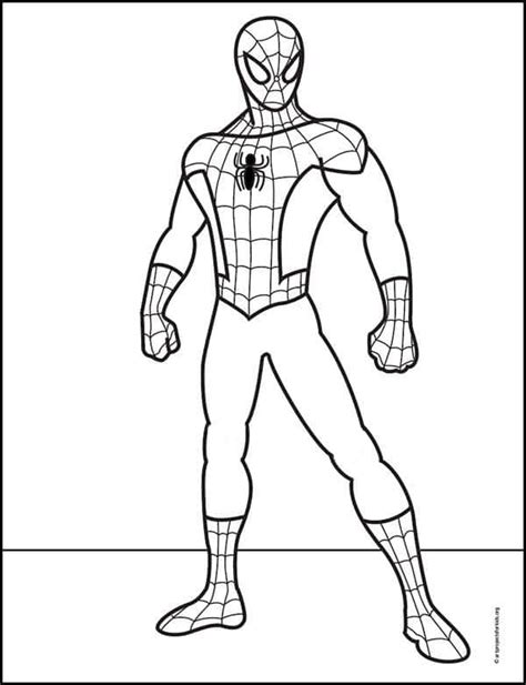 easy   draw spiderman tutorial video  coloring page