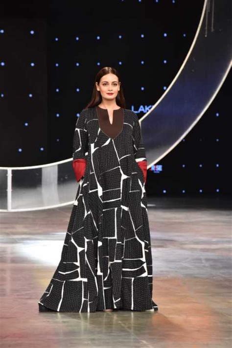Dia Mirza Ramp Walking At Lakme Fashion Week 2021 Photos