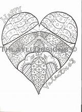 Heart Intricate Coloring sketch template