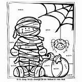 Halloween Multiplication Color Number Coloring Math Worksheets Pages Printablee Via sketch template