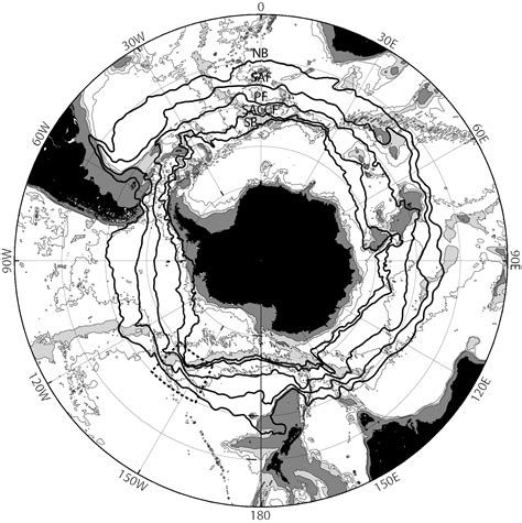 altimetry drived antarctic circumpolar current fronts