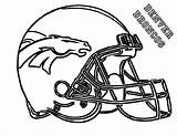 Football Coloring Pages Broncos Denver Getcoloringpages Player Helmet Printable American sketch template