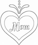 Coloring Mom Heart Pages Mother sketch template