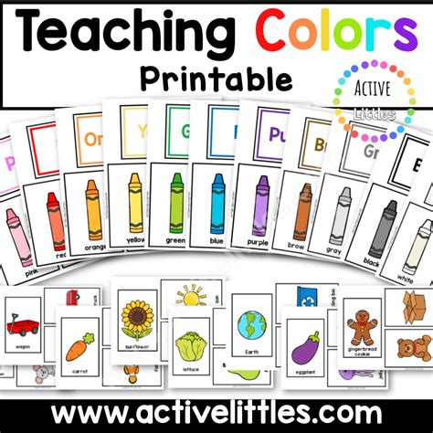 teaching colors printable active littles