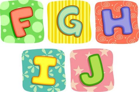 Quilt Alphabet Letters F G H I J — Stock Image Cute Alphabet