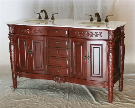 double sink bathroom vanity antique traditional style cherry