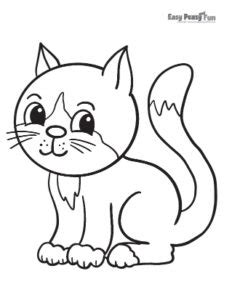 cat coloring pages easy peasy  fun