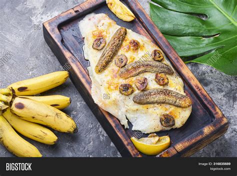 baked fish banana image photo  trial bigstock