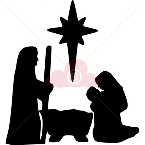 easy nativity silhouette  children  shelter template  joseph