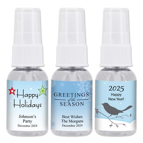 personalized holiday hand sanitizer favors oz spray famous favors