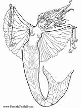 Coloring Pages Mermaid Adult Detailed Mermaids Library Clipart sketch template