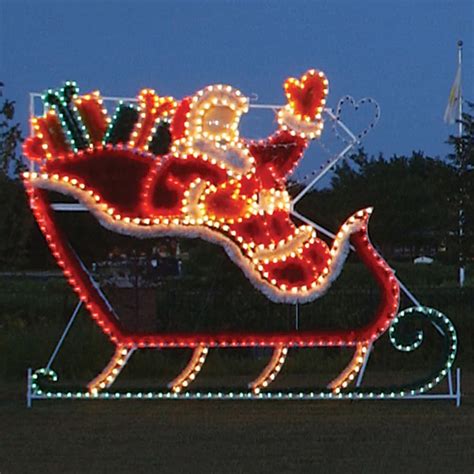shop holiday lighting specialists  ft animated sleigh outdoor christmas decoration  led