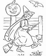 Witch Coloring Pages Kids Cute Printable Halloween Sheet sketch template