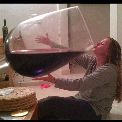 Woman Drinks Huge Glass Of Wine Funny Pictures Hilarious One Glass