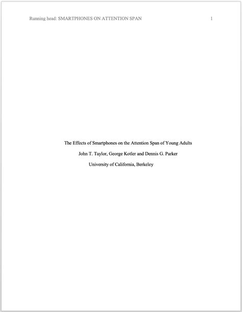format  title page essay template  template  format