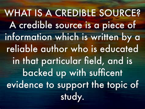define  explain finding  credible source