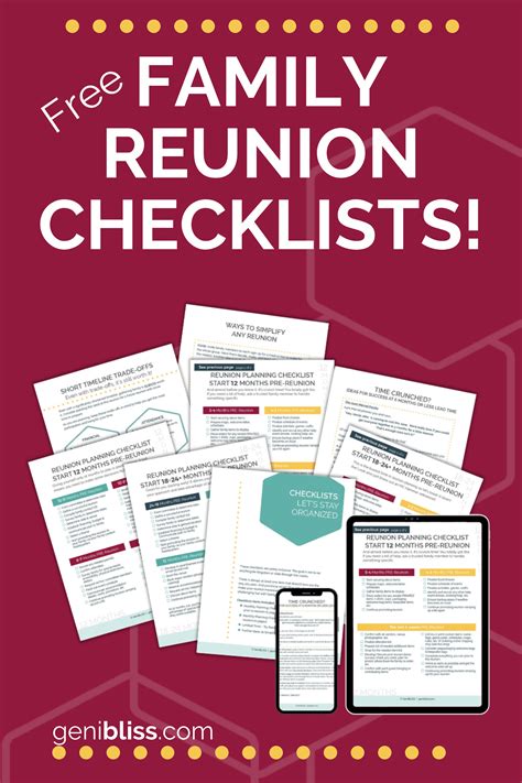 printable family reunion checklist