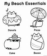 Coloring Pusheen Beach Pages Essentials Printable sketch template