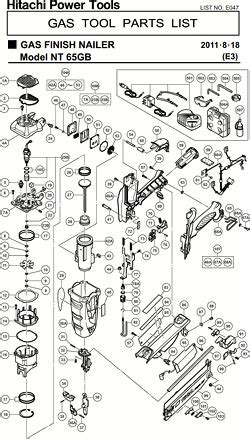 hitachi nail gun parts diagram  wiring diagram