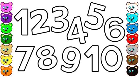 numbers     kids coloring pages  toddlers youtube