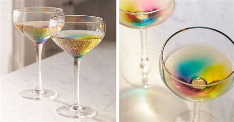 Coupe Cocktail Glass Made Of Rainbow Glass Makes Your