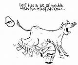Cow Ticklish Milking Coloring Leif Trouble Lot His Has Farmer Indian Pages sketch template