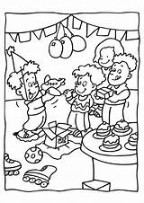 Birthday Coloring Pages Decorations Popular Party sketch template