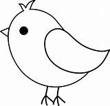 Bird Printable Coloring Clipart Template Vogel Cute Templates Pages Easy Drawings Clip Sweetclipart Felt Patterns Cutouts sketch template