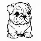 Bulldog Coloring Angry Pages Vector Stylized Illustration sketch template