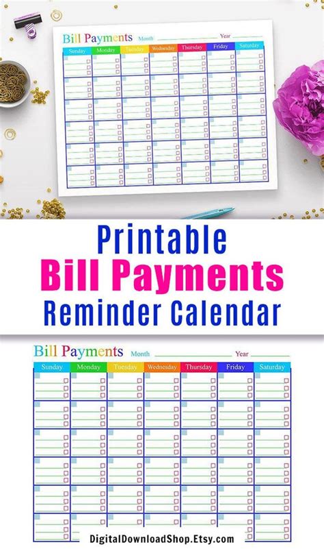 bill payments calendar bills tracker bill calendar bills tracker