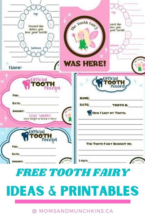 tooth fairy ideas  printables moms munchkins