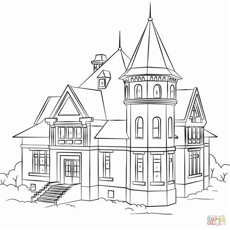 architecture coloring unique  mansion coloring pages