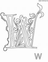 Coloring Monogram Letter Magic sketch template