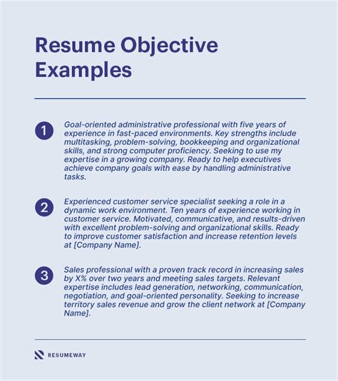 resume objective examples     guide resumeway