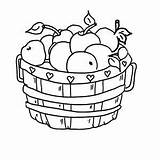 Coloring Apple Pages Basket Fall Baskets Colouring Freecoloringpages sketch template