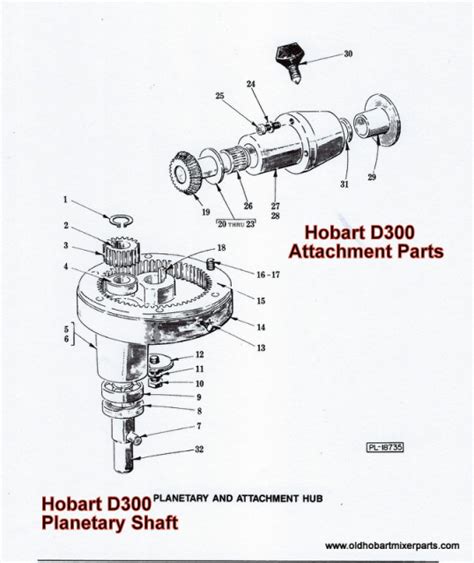 hobart  agitator shaft attachment hub parts