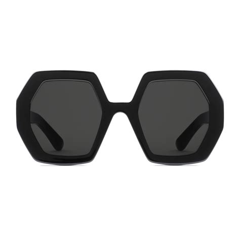 gucci square acetate sunglasses black grey gucci eyewear avvenice