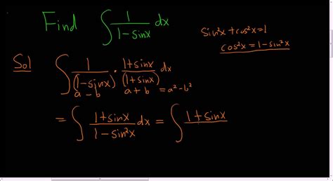 indefinite integral of 1 1 sin x maths exam math videos calculus