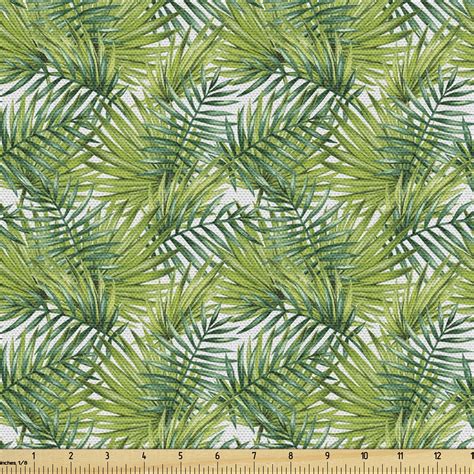 plant fabric   yard watercolor tropical palm leaves colorful