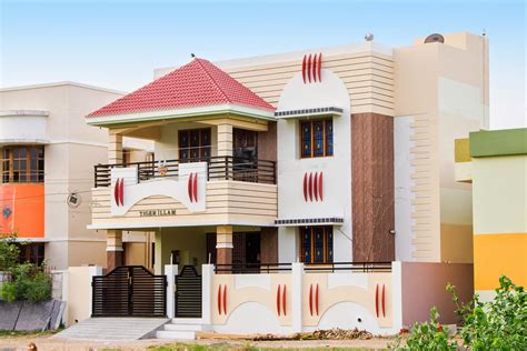 south indian tamilnadu house front elevation designs