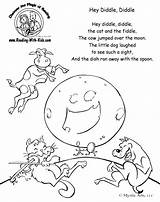 Nursery Diddle Coloring Rhymes Rhyme Hey Pages Preschool Printable Go Dog Kids Reading Cow Color Moon Over Crafts Printables Songs sketch template