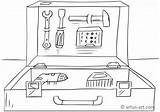 Werkzeugkiste Werkzeugkoffer Artus Ausmalbilder Malvorlagen sketch template
