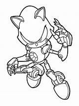 Sonic Coloring Hedgehog Pages Printable Metal Evil Robotic Version sketch template