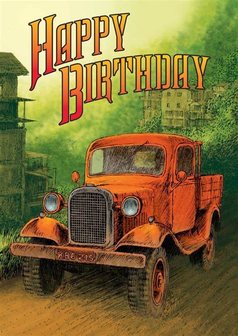 vintage truck birthday card etsy happy birthday country happy