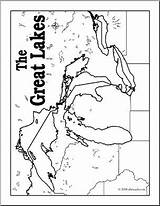 Coloring Huron Lake Lakes Designlooter Blank Clip Map Great Preview sketch template