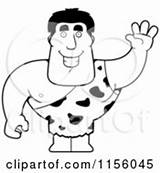 Holding Strongman Cartoon Outlined Coloring Waving Arm Clipart Vector His Man Cory Thoman Strong Dumbbell Posters Prints Anvil Clipartof Next sketch template